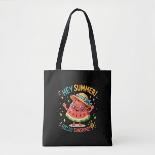 Hey Summer Hello Sunshine Watermelon Tote Bag
