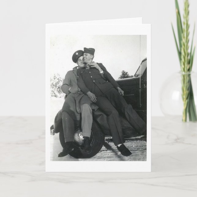 Hey There Handsome Gay Men Soldiers Greeting Card (Front)