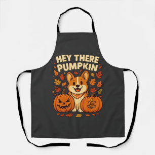 Hey There Pumpkin Corgi Halloween Pumpkins Autumn  Apron
