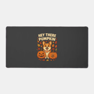 Hey There Pumpkin Corgi Halloween Pumpkins Autumn  Desk Mat