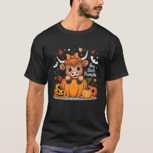 Hey There Pumpkin Halloween Highland Cow Lover Cow T-Shirt