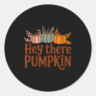 Hey There Pumpkin,trendy Fall Autumn Halloween Ret Classic Round Sticker