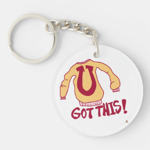 Hey U Got This Funny College Cartoon Keychain