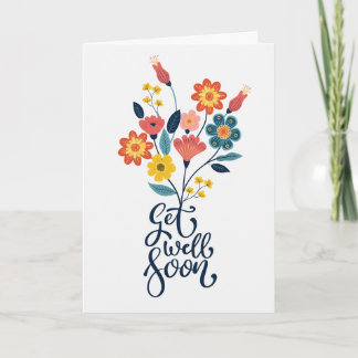 Hey Well soon with Beautiful Flowers Growing Card
