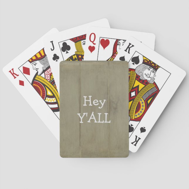 Hey YALL Rustic Wood Playing Cards (Back)