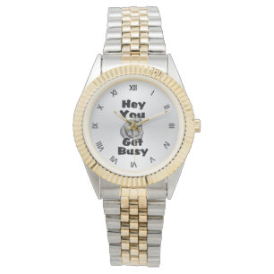 Hey You Get Busy Finger Silver Watch