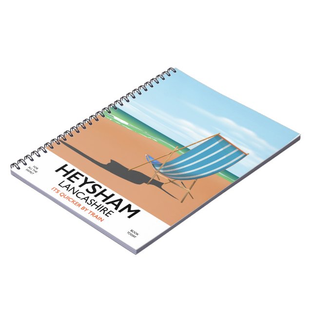 Heysham Lancashire vintage train poster Notebook (Left Side)