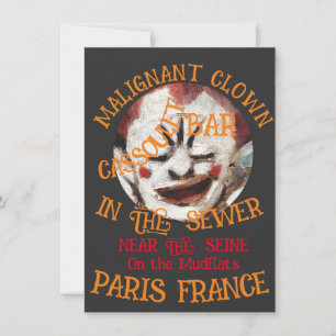 HG FW FV Clown Nightclub Restaurant Bar Tiki Pub Invitation