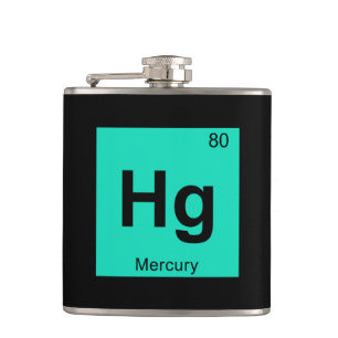 Hg - Mercury Chemistry Periodic Table Symbol Hip Flask
