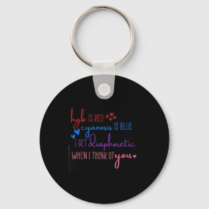 Hgb Is Red Cyanosis Is Blue Get Diaphoretic Nurse Keychain
