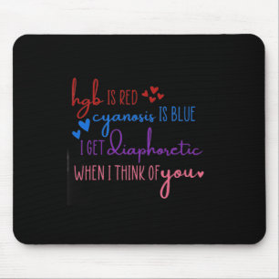 Hgb Is Red Cyanosis Is Blue Get Diaphoretic Nurse  Mouse Pad