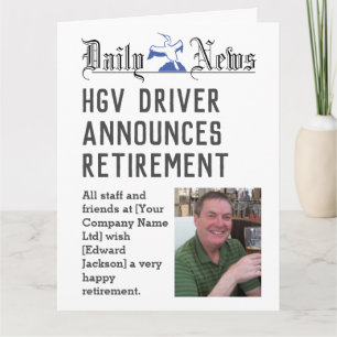 HGV Driver Retirement Card to Personalise