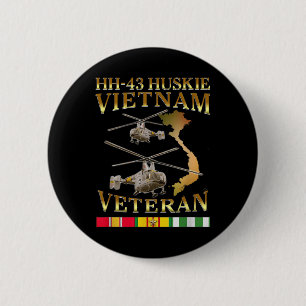 Hh 43 Huskie Helicopter Vietnam Veteran Hh-43 Viet 2 Inch Round Button