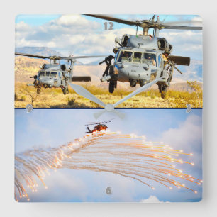 HH-60G PAVE HAWK SQUARE WALL CLOCK