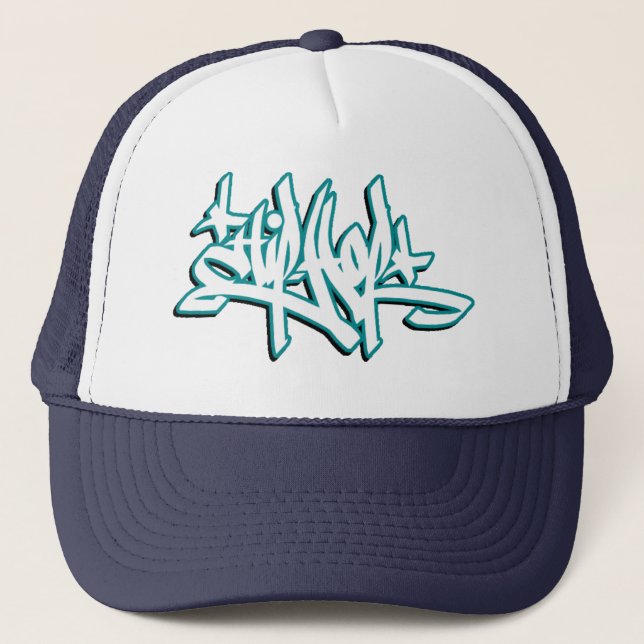hhop hat (blue & white) (Front)