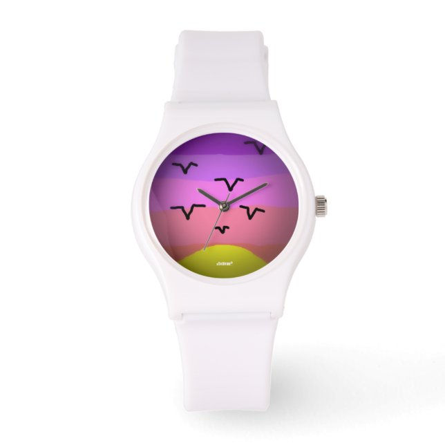 HI54ART Sunset Seagulls Watch (Front)