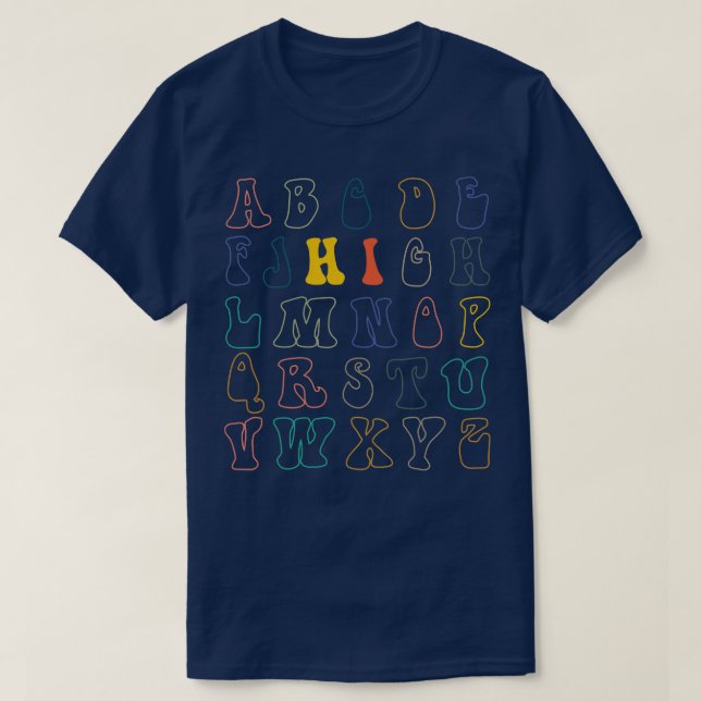 Hi Alphabet Funny Pre K Kindergarten Back To Schoo T-Shirt (Design Front)