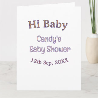 hi baby shower blue name date maron modern trendy card