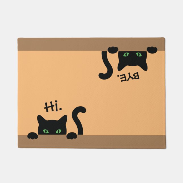 Hi Bye Cat Doormat New Home Gift Wedding Gift Bath (Front)