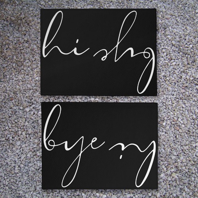 Hi Bye Modern Elegant Calligraphy Script Doormat (Hi Bye Modern Elegant Calligraphy Script Doormat)