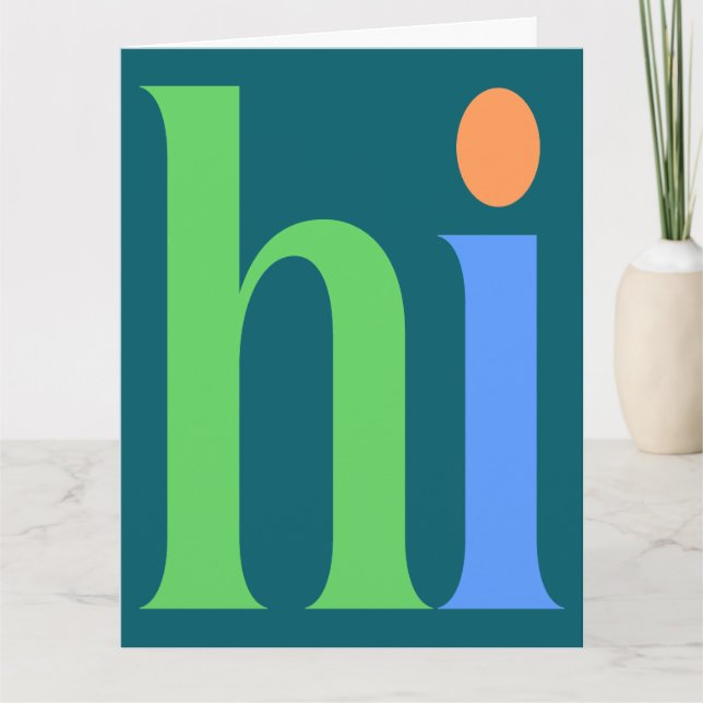 Hi, Colorful Typography Card (Front)