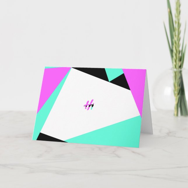 Hi Colour-Blocking Card  | Black Teal Pink (Front)