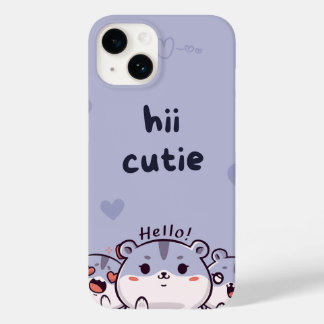 Hi Cutie – Soft Aesthetic Cute Text Design Case-Mate iPhone 14 Case