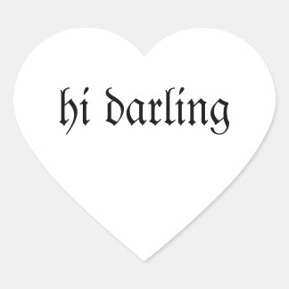 hi darling heart sticker