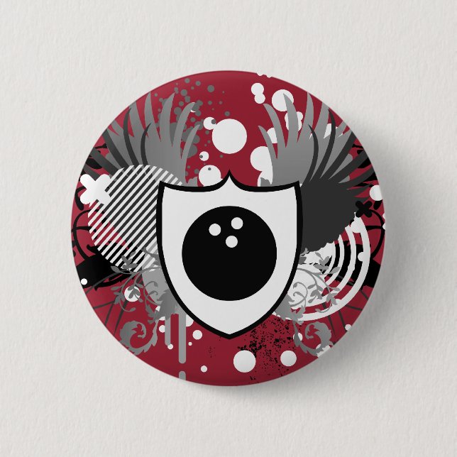 hi-fi bowling 2 inch round button (Front)