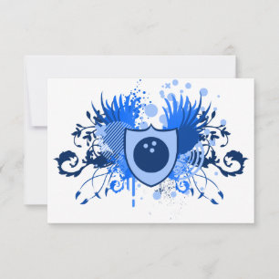 hi-fi bowling crest invitation