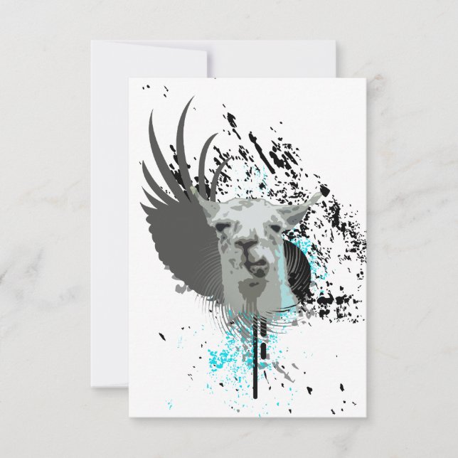 hi-fi llama invitation (Front)