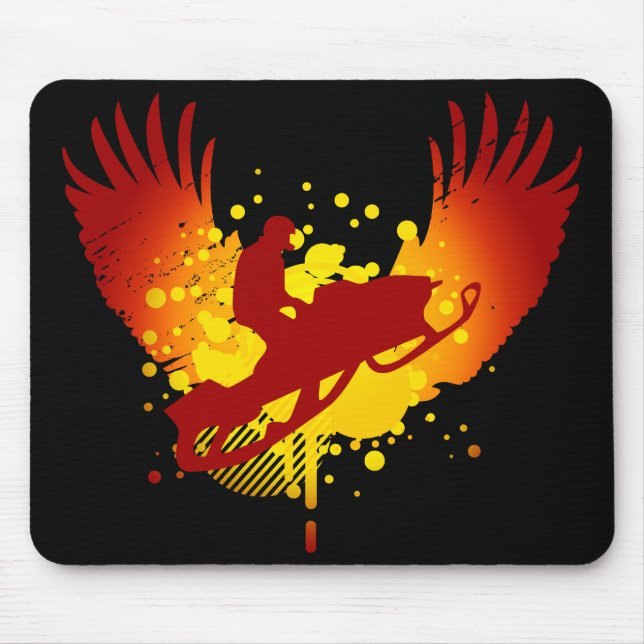 hi-fi snowmobiling mouse pad (Front)