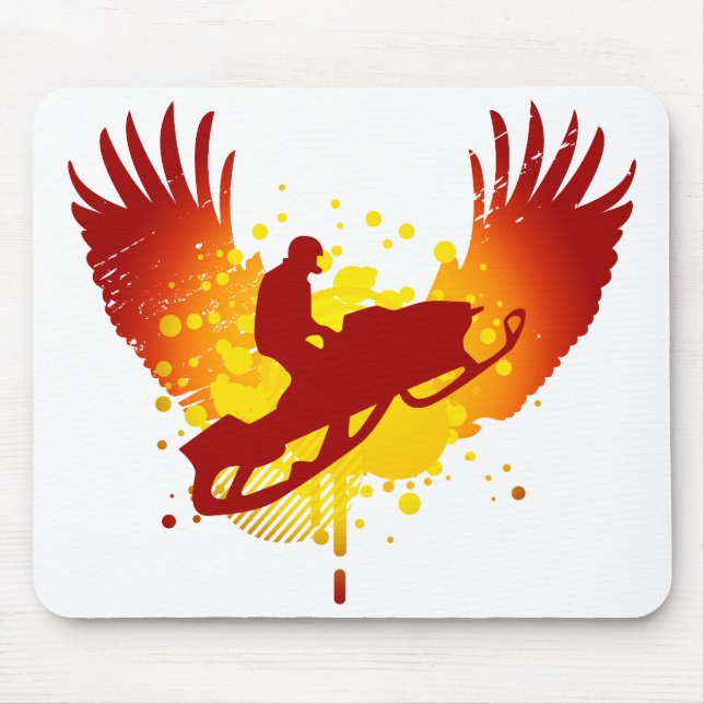 hi-fi snowmobiling mouse pad (Front)