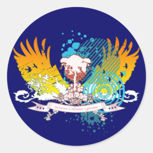 hi-fi tree. classic round sticker