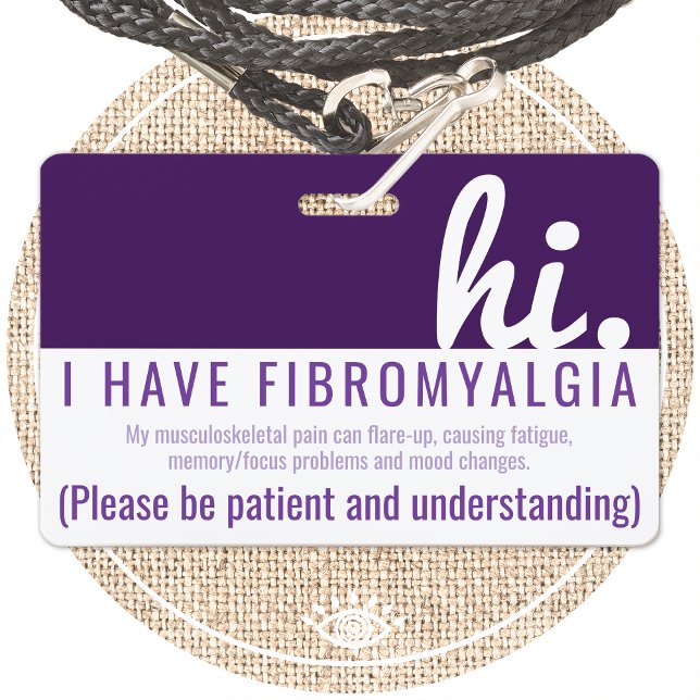 hi fibromyalgia patience pvc badge (Creator Uploaded)