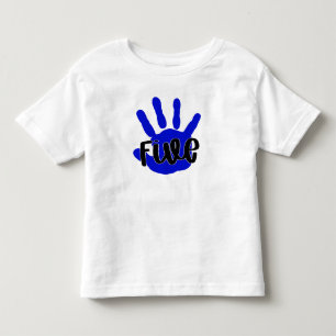 Hi Five Fifth Birthday Boy- 5th Birthday Toddler T-shirt