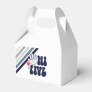HI FIVE Retro Boy 5th Birthday Favor Box