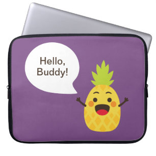 Hi Friends! Pineapple Illustration Laptop Sleeve