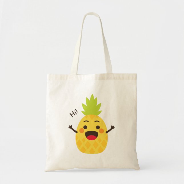 Hi Friends! Pineapple Illustration Tote Bag (Front)