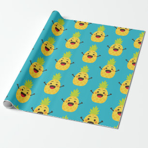 Hi Friends! Pineapple Illustration Wrapping Paper