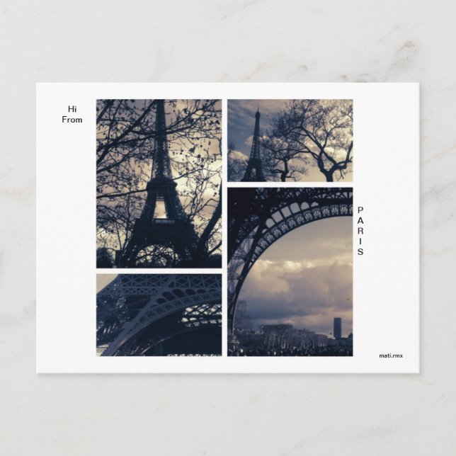 Hi From Paris Postcard (Front)