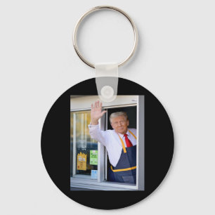 Hi Get Your Burger Donald Trump Cooks Fries Worker Keychain