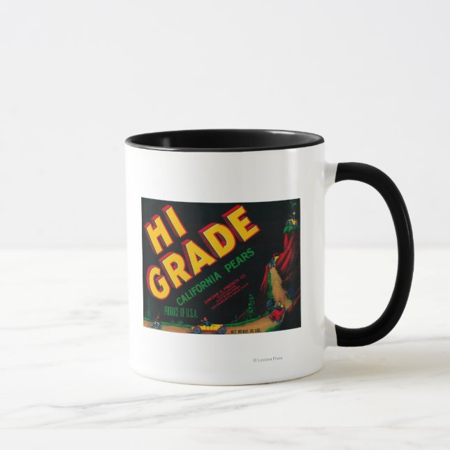 Hi Grade Pear Crate Label Mug (Right)
