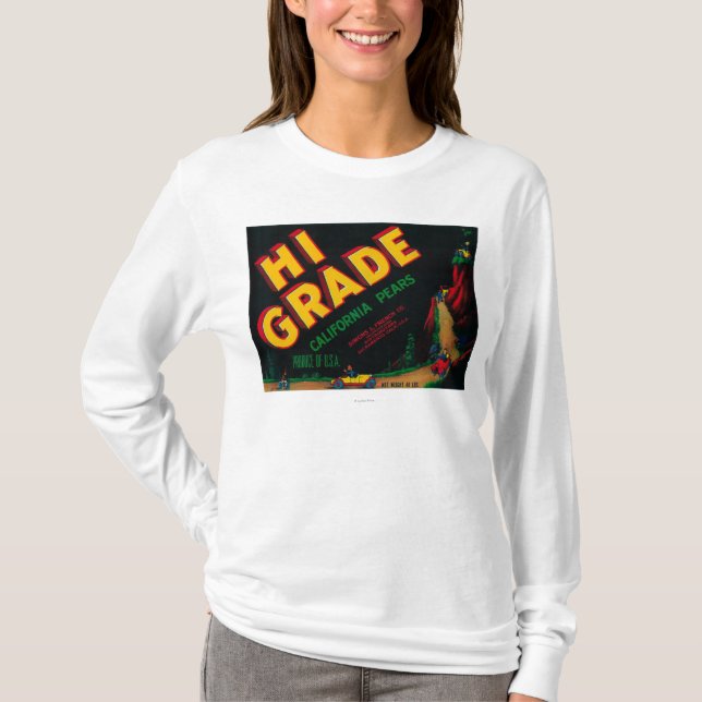 Hi Grade Pear Crate Label T-Shirt (Front)