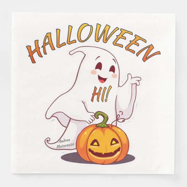 Hi ! Halloween Napkin (Front)