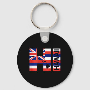 Hi Hawaiian Islands Flag Keychain