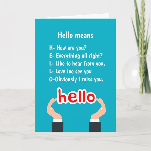 Hi Hello How are You? Fun Keeping in Touch  Thank You Card (Front)