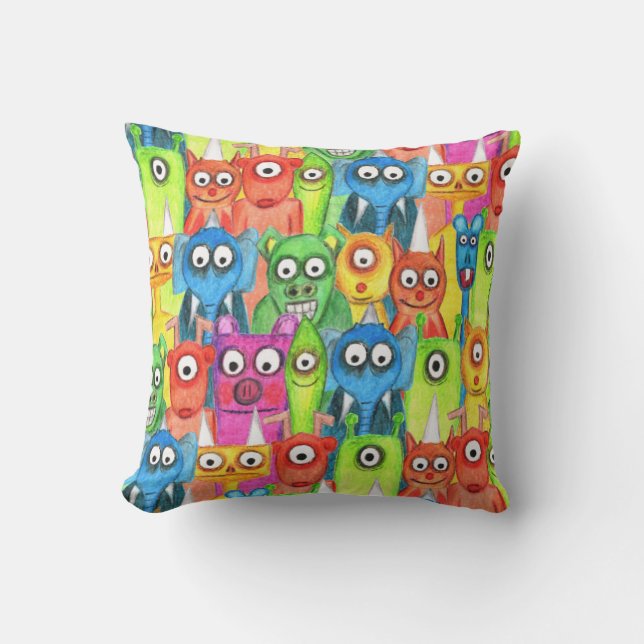hi hi hi throw pillow (Front)