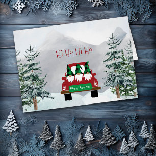 Hi Ho Hi Ho Gnome Accueil pour Noël Carte