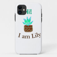 Hi I am Lily cactus succulent add name watercolor 